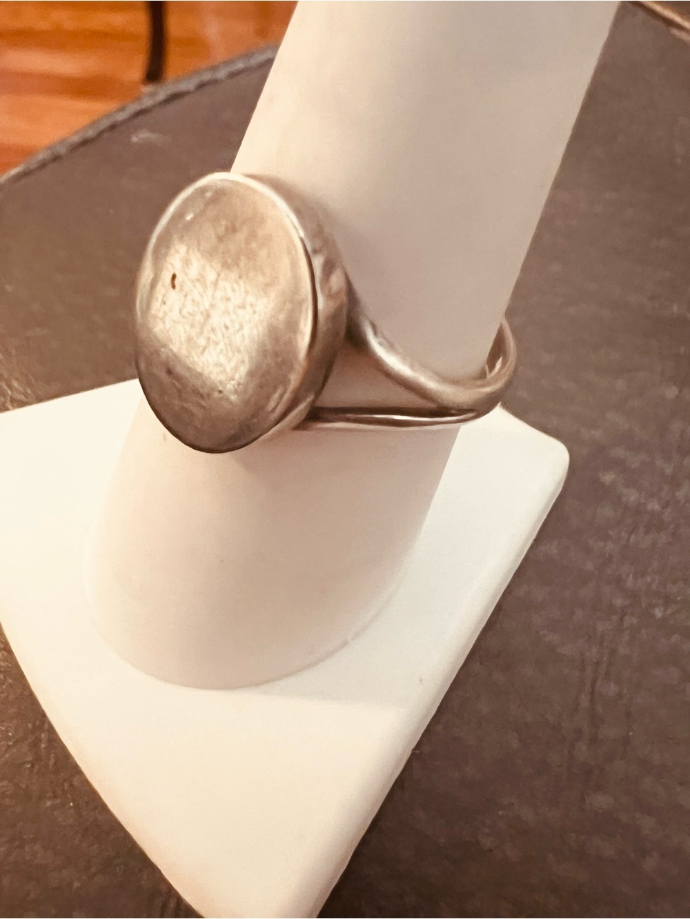 Sterling Silver Oval Signet Ring - Silver - Picture 3 of 9